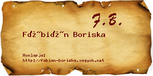 Fábián Boriska névjegykártya
