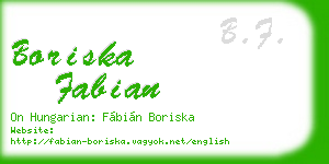 boriska fabian business card