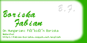 boriska fabian business card